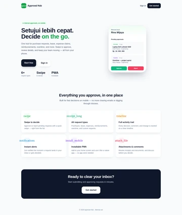 Approval Hub showcase